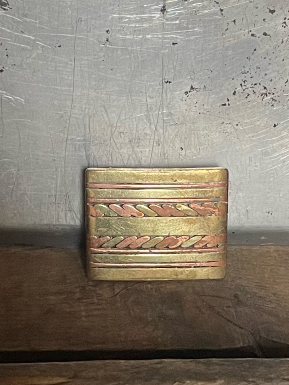 Solid Brass Belt Buckle 1970's Vintage Small